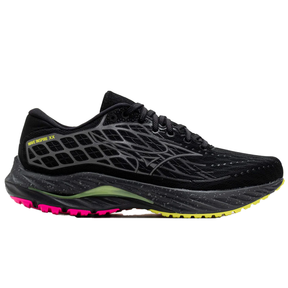 Men's Mizuno Wave Inspire 20, Black/Pink Tetra, 9.5 D Medium