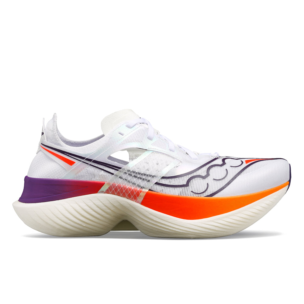 Men's Saucony Endorphin Elite, White/Vizired, 13 D Medium