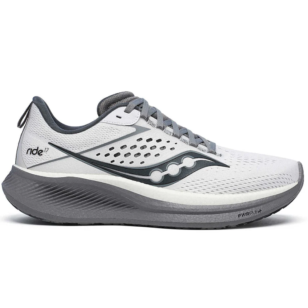 Men's Saucony Ride 17, White/Black, 10 D Medium