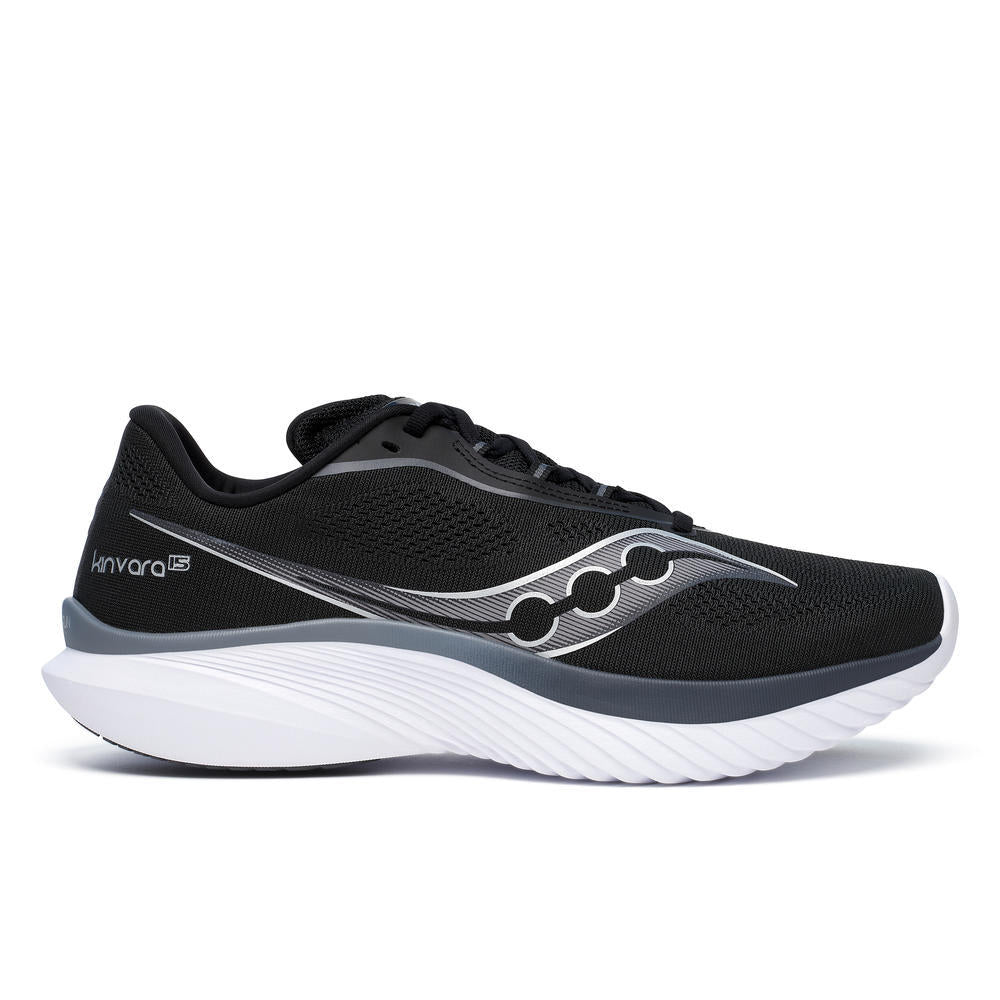 Men's Saucony Kinvara 15, Black/White, 10 D Medium