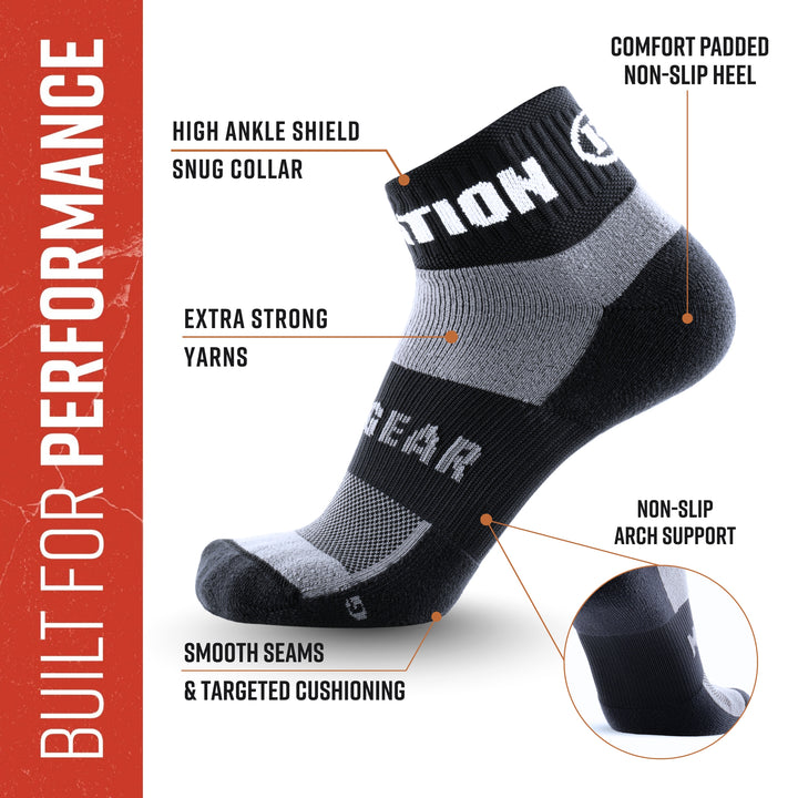 F3 Nation MudGear Quarter (¼) Crew Socks (1-pair pack) - New Style