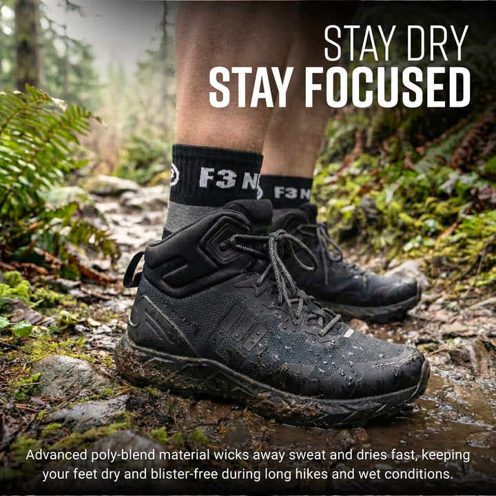 F3 Nation MudGear Quarter (¼) Crew Socks (1-pair pack) - New Style