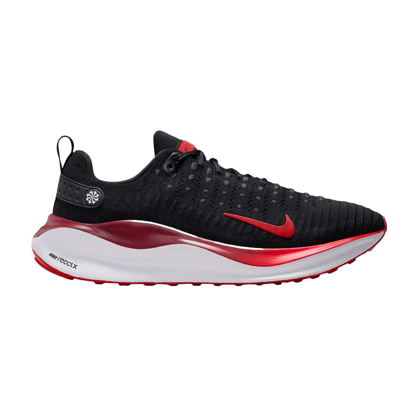 Men's Nike InfinityRN 4, Black/Fire Red-Team Red-White, 9 D Medium