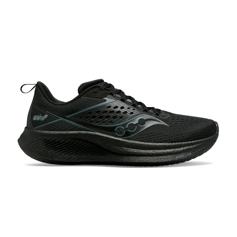 Men's Saucony Ride 17, Triple Black, 8 D Medium
