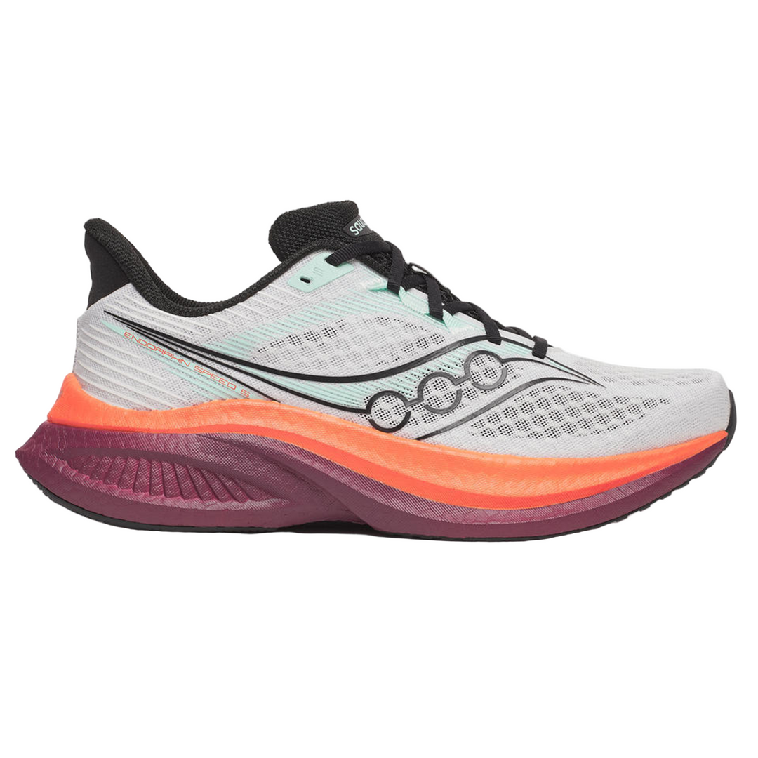 Men's Saucony Endorphin Speed 5, White/Crimson, 9 D Medium