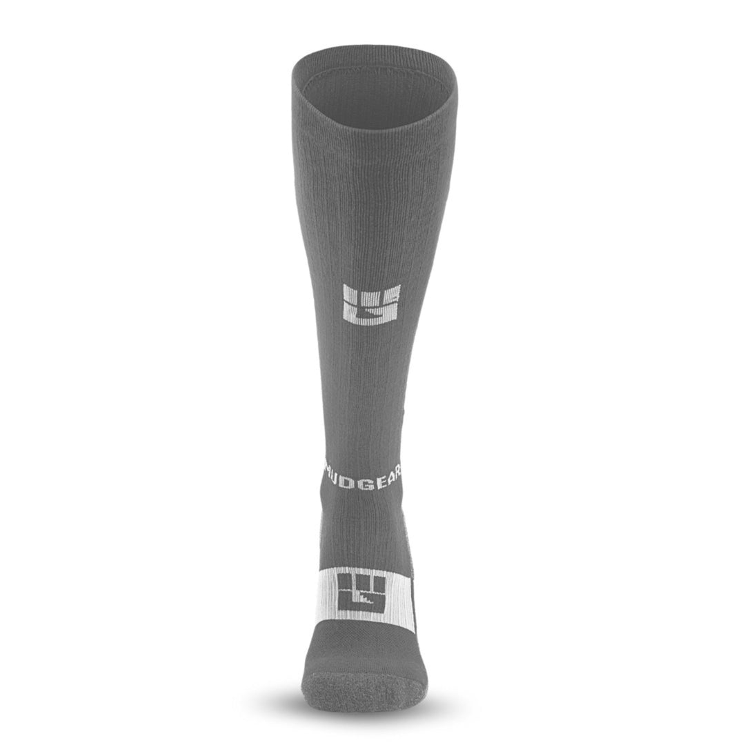 MudGear Tall Compression Merino Wool Socks - Gray/Light Gray (1 Pair)