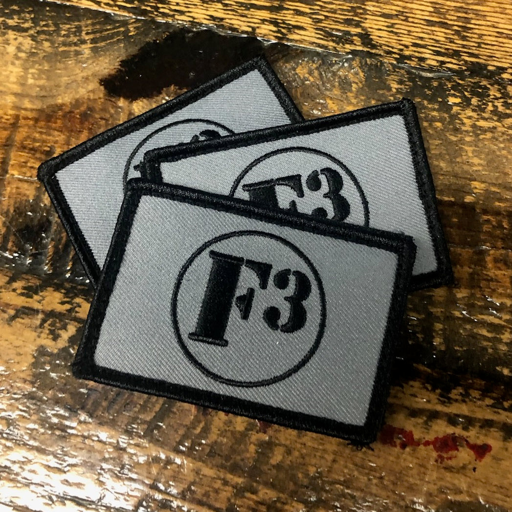 F3 Patch - Black logo on Gray