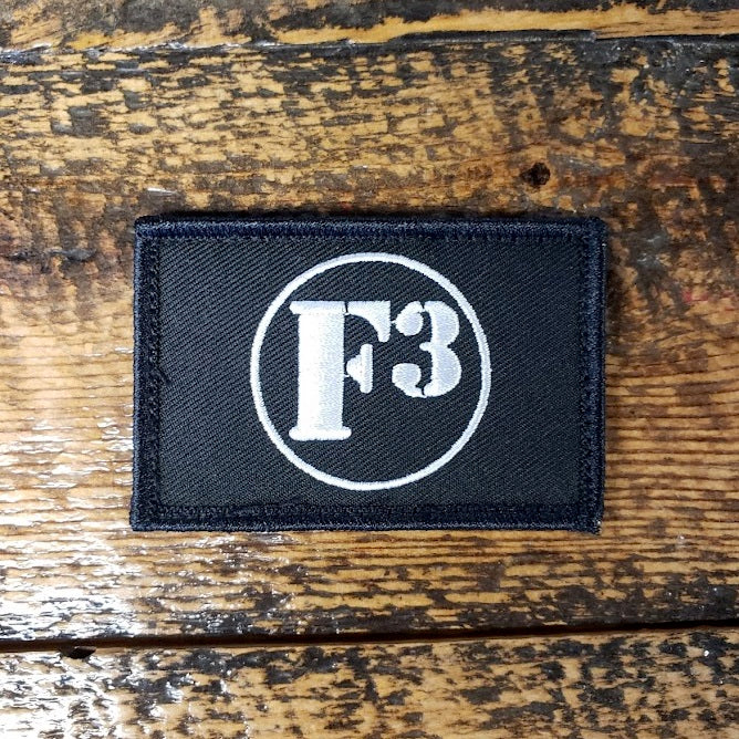 F3 Patch - White logo on Black