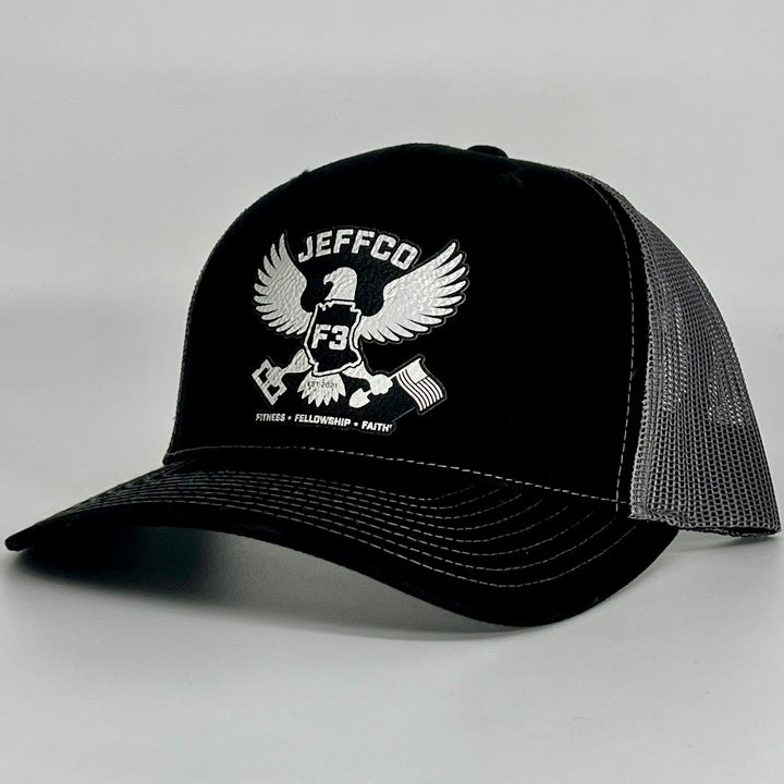 F3 Jeffco Leatherette Patch Hat Pre-Order June 2024