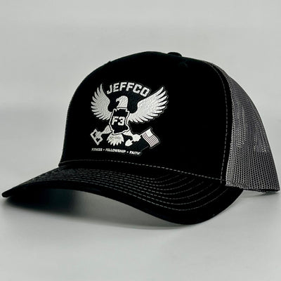 F3 Jeffco Leatherette Patch Hat Pre-Order March 2024