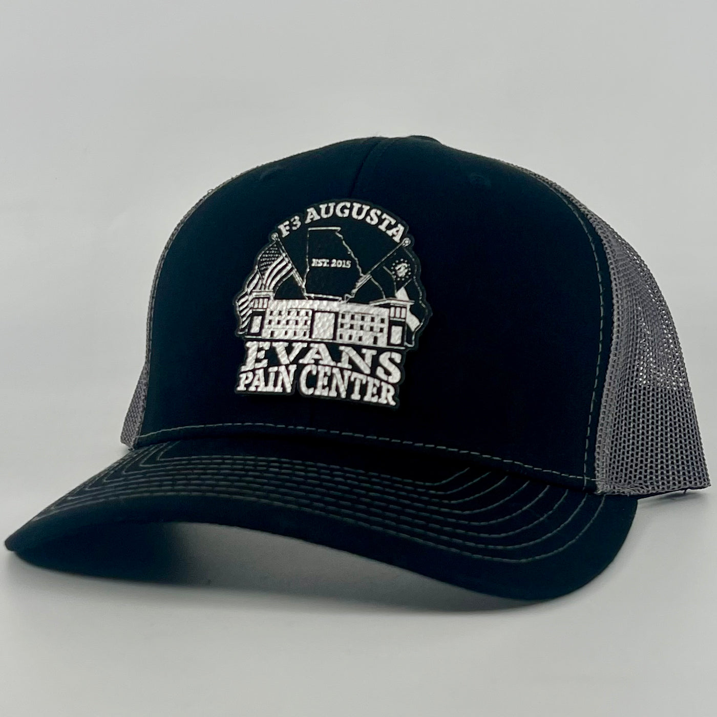 F3 Augusta Evans Pain Center Leatherette Patch Hat Pre-Order March 2023