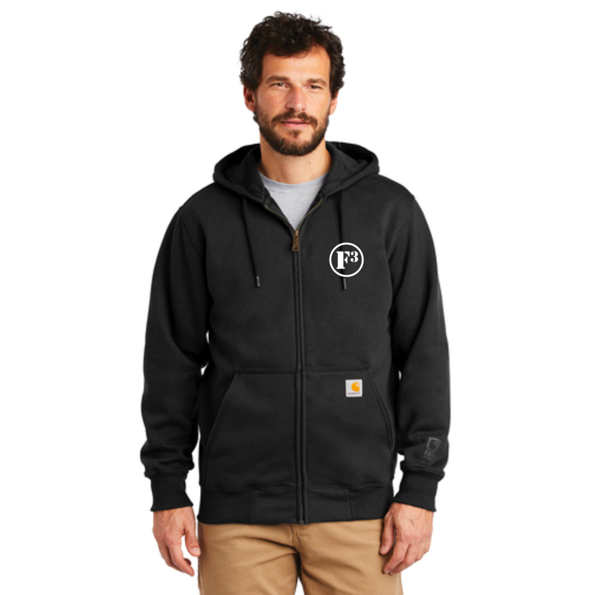 F3 Carhartt Men's Rain Defender Paxton Heavyweight Hooded Zip-Front Sweatshirt - Made to Order