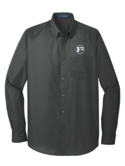 F3 Port Authority Long Sleeve Carefree Poplin Shirt - Made to Order