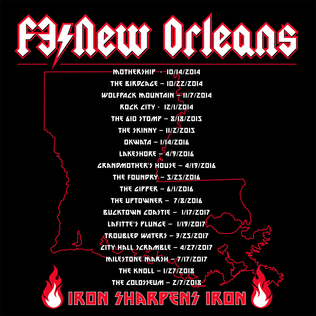 F3 NOLA Metal Concert Shirts Pre-Order